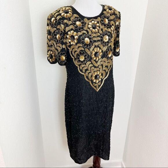 Vintage Leslie Fay Sequin Evening Dress - Picture 2 of 11